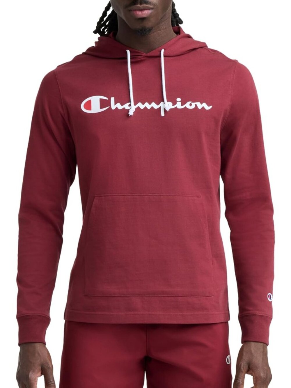 Champion Men's Pomegranate Casual Long Sleeve Pull Over Cotton T Shirt Hoodies